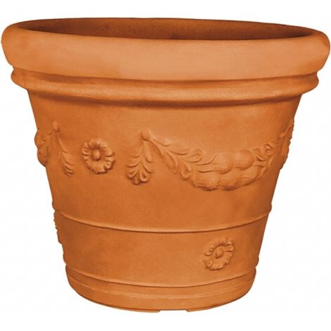 Vase Polymère Monacis Double Bordure Feston Terre Cuite Ø65 (60X50h) (1/4)