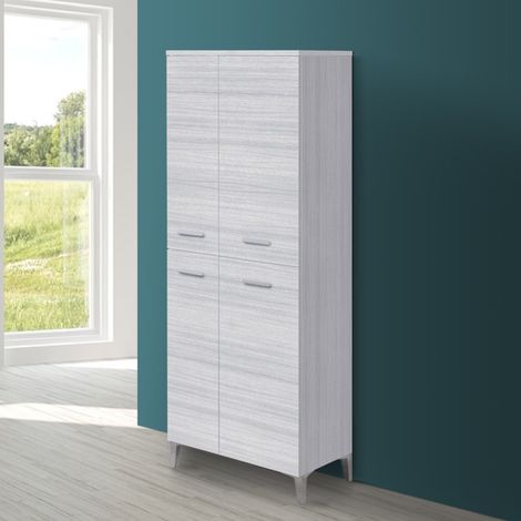 Armadio multiuso grigio 153,5 cm con ante e ripiani regolabili Desya (1/6)