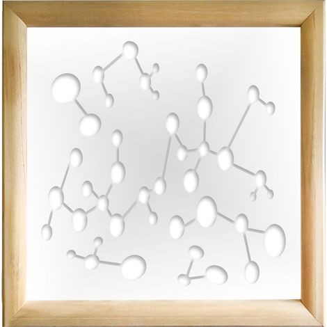 NANOTECH - Modules décoratifs en bois et PVC - Couleur : blanc - Dimension : 48x48 cm