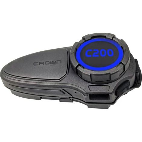 Interfono Bluetooth per moto Crown C200 Mesh, colore nero