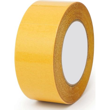 Ruban adhésif double face pour moquette, ruban pour tapis à forte adhérence sur parquet, carrelage et sols stratifiés, 50 mm x 25 m (1/4)