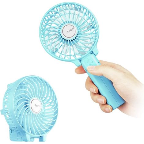Mini Ventilateur Portable 3-10 Heures Ventilateur USB par Batterie Silencieux 3 Vitesse Rechargeable Pliable 180° pour Voyage Extérieur Camping Bureau (1/5)