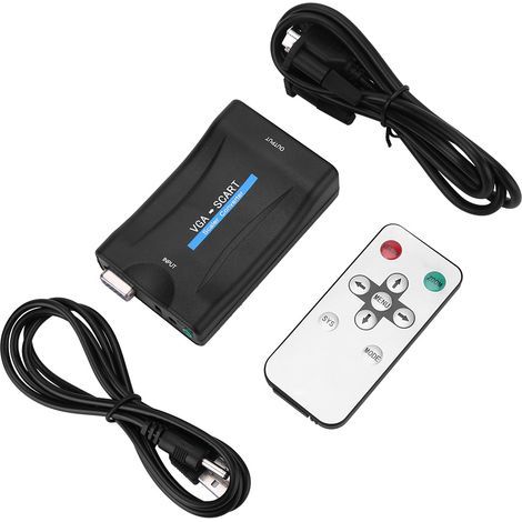 Adaptateur convertisseur audio vidéo VGA vers péritel USB avec télécommande (1/5)