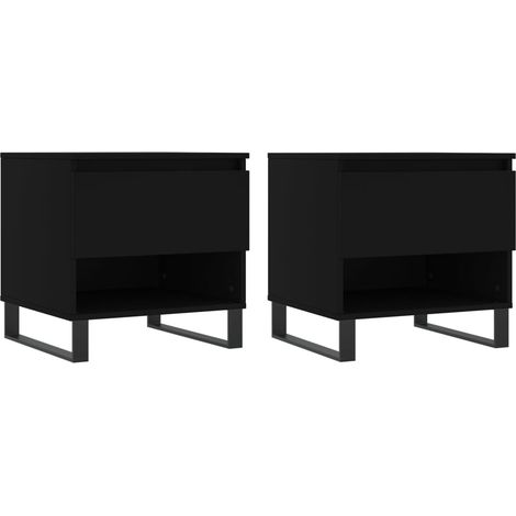 Maison Exclusive - Couchtische 2 Stk. Schwarz 50x46x50 cm Holzwer