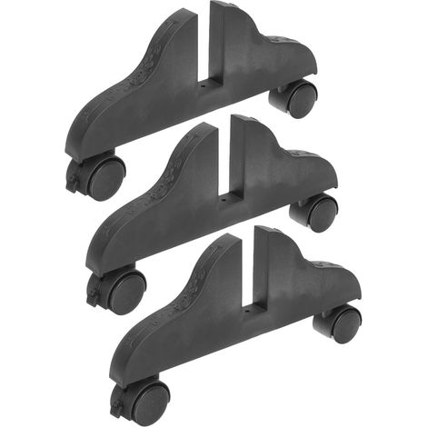 Support de Paravent de Pièce 3 Pcs Noir avec roulettes, Base de Séparation Domestique Stable et Protectrice pour Bureaux, Bibliothèque et Crèche, Supports Portables Compatibles