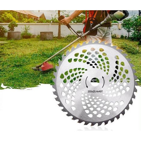 Lama per tosaerba a 60 denti con punte in metallo duro - Ø 255 mm, diametro del foro 25,4 mm - Lama circolare universale in metallo duro per sega, accessori per decespugliatori