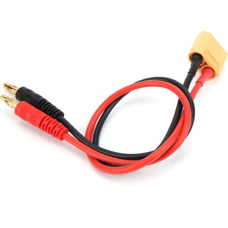 Connecteur XT90 Mâle vers Prise Banane 4mm avec Câble 14AWG pour Chargeur Batterie LiPo (1/5)