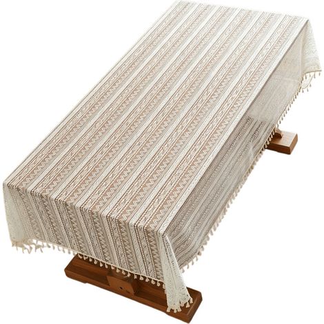 Delicata tovaglia in pizzo all'uncinetto con funzione decorativa - 100140 cm