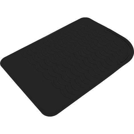Tapis de Protection pour Plan de Travail en Silicone - Anti-Chaleur et Anti-Glissant Noir (1/5)