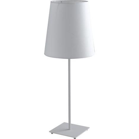 Lampada da tavolo in metallo con paralume in tessuto Elvis - Bianco (1/2)