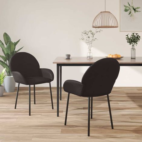 vidaXL Sillas de comedor 2 unidades cuero sintético negro (1/5)