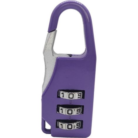Candado de combinación, accesorios para bolsos, morado