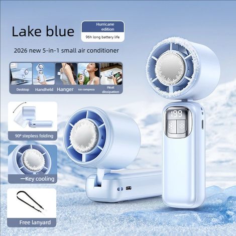 Mini Nackenventilator mit Halbleiter-Kühlung, 199 Geschwindigkeiten, faltbar, USB Wiederaufladbar, Tragbarer Ventilator für Camping, Wandern und Sommer (1/5)