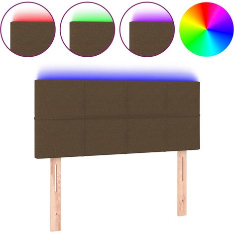 Maison Exclusive - LED Kopfteil Dunkelbraun 90x5x78/88 cm Stoff