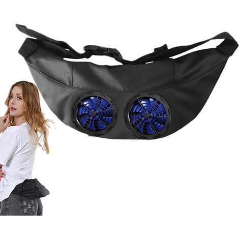 JSSEVN - Ventilador portátil para el cuerpo, ventilador recargable para cinturón  Ventilador informal impermeable manos libres con cremallera (1/4)