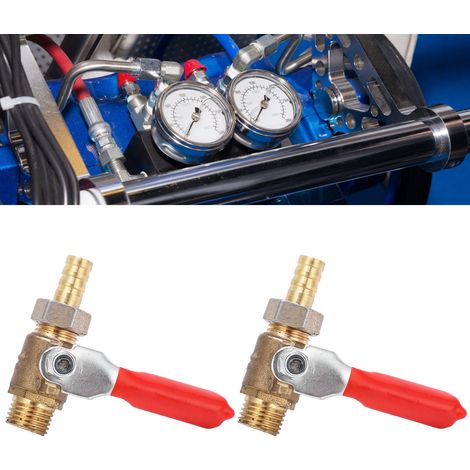 Vanne à bille 1/4" avec buse, accessoires pour compresseur d'air, pompe à air, vanne d'air, vanne à bille, vanne à pousser-tirer, vanne à pointeau, vanne de purge 1/4/2". (1/5)