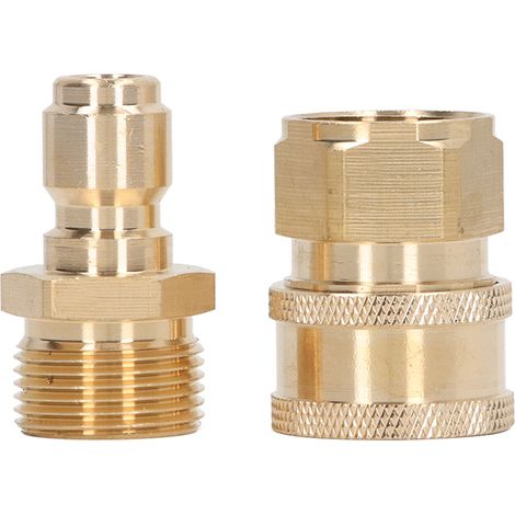 Raccord pour nettoyeur haute pression 5000PSI adaptateur tuyau machine de lavage connecteurs mâles femelles filetage M22x1,5mm bouchon mâle prise femelle (1/5)