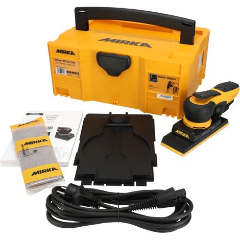 Mirka – Ponceuse orbitale 300W avec vitesse réglable 5000-10000 tr/min – Surface 70x198 mm – Aspiration centralisée – MID3834044CA