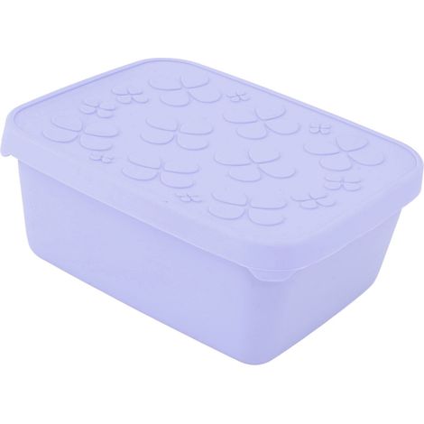 Boîte à lunch en acier inoxydable pour enfants et adultes, 550 ml, en métal 304, de type bento, avec couvercle en silicone étanche, idéale pour les collations, les fruits et les légumes. Couleur : vio (1/5)