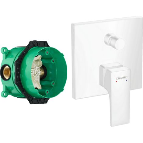 HANSGROHE Façade Metropol pour mitigeur bain douche encastré Blanc mat avec corps encastré