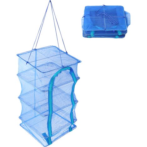Séchoir suspendu pliable en maille 35cm, cage anti-mouches, sac de rangement alimentaire sec, panier à linge filet à accrocher, protection insectes, transport pratique (1/5)
