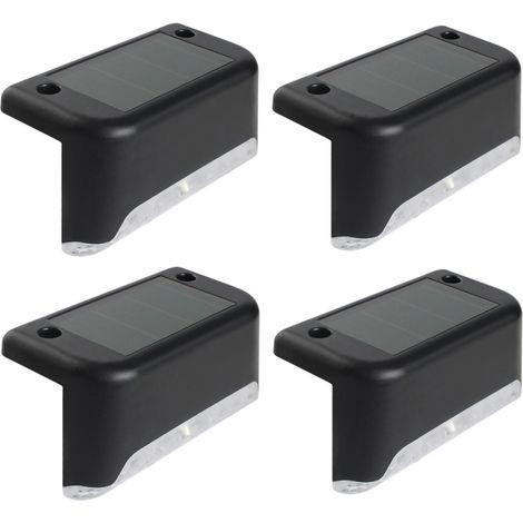 Juego de 4 luces solares para escaleras, patio, pared o valla.