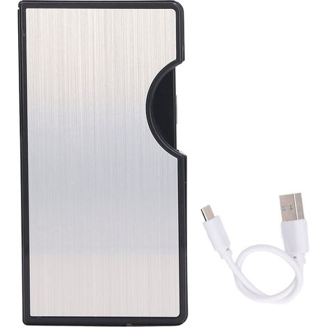 Étui à cigarettes et briquet rechargeable USB, coque en aluminium haute résistance, porte-cigarettes avec briquet électronique, tirage argenté (1/5)