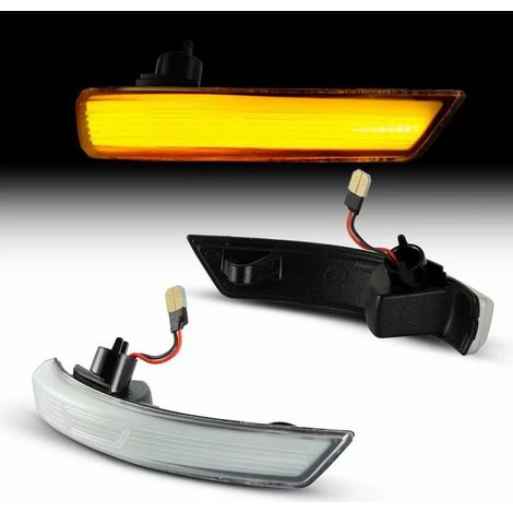 KIT LUCI SPECCHIETTO RETROVISORE ESTERNO CON INDICATORI DI DIREZIONE LED COMPATIBILE CON Ford Focus II DA BJ 02/2008-2010 , VETRO TRASPARENTE (1/5)