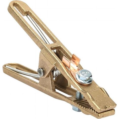 Pinza de tierra de latón - Pinza de tierra en forma de A para máquina de soldar (260 A) con mango. (1/5)