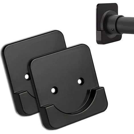 Support de fixation pour tringle à rideau de douche, compatible avec les supports muraux adhésifs (tringle à rideau de douche non incluse). (1/4)