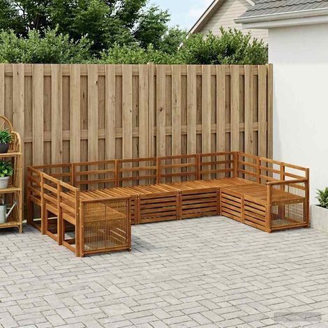 vidaXL Outdoor Sofa Set 7 pcs Natural Solid Acacia Wood (1/5)