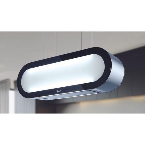 HOTTE ALEXA cm. 90 x 30 cm - Acier inoxydable, verre - 800 m³/h - Lumière blanche