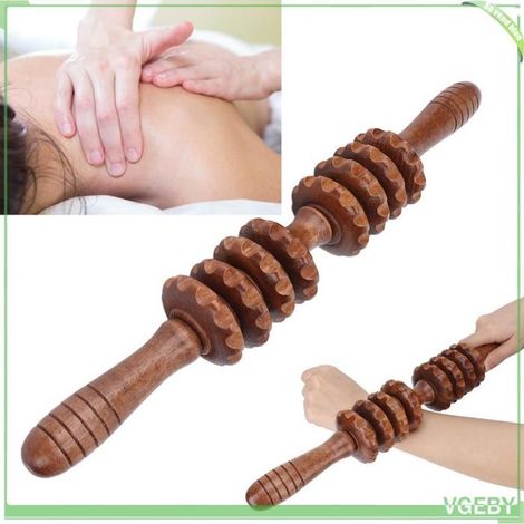 Bâton de rouleau de massage - FAFEICY - Modèle universel - Bois de camphre - Poignée lisse - Usage corps (1/5)