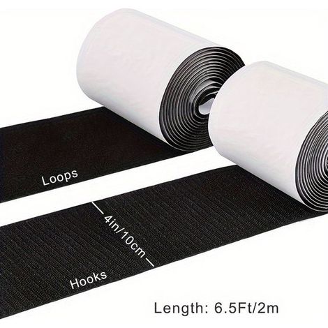 1 Set,Selbstklebendes Klettband,Befestigung für Sofakissen,Verhindert das Verrutschen von Sofakissen,Schwarz,10 cm x 2 m,Geeignet für Zuhause (1/4)