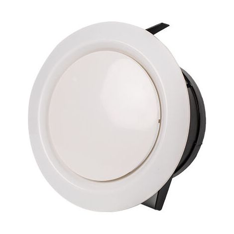 Grille d'aération ronde en plastique blanc 75-125 mm Pour lévacuation de l'air Grille d'aération de salle de bain avec moustiquaire (1/2)