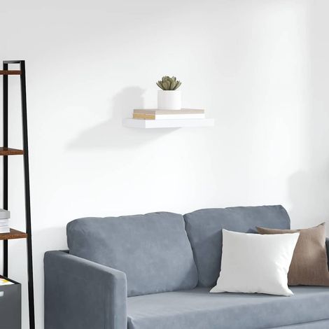 Étagère murale flottante blanc 40x23,5x3,8 cm MDF (1/5)