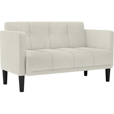 Divano Sofa Divanetto Crema 111 cm in Velluto (1/5)