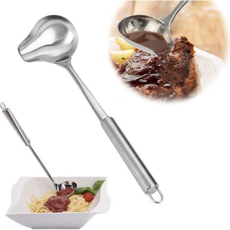 Louche À Sauce - Acier Inoxydable 304 - Bec Verseur Précis - Pour Soupes, Sauces, Ketchup, Poivre Noir - Lot De 2 (1/5)