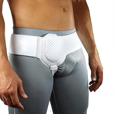 Ceinture herniaire pour hernie inguinale sportive, soutien et soulagement de la douleur, sangle de récupération Hfmqv-White