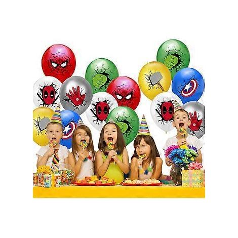 24 ballons de super-héros, parfaits pour une décoration sur le thème des super-héros lors de fêtes d'anniversaire d'enfants ou de fêtes à la maison.