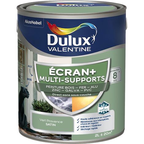 ECRAN+ MULTI-SUPPORTS EXTERIEURE - Peinture en Phase Aqueuse Éxtérieur - Satin Vert Provence 2 L - Dulux Valentine