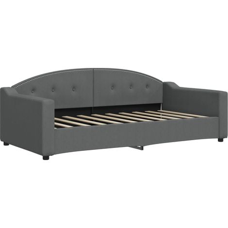 Day Bed without Mattress Dark Grey 90x190 cm Single Fabric vidaXL