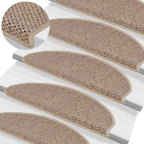 Selbstklebende Treppenmatten aus Sisal – Treppenschutz – Schutz für Treppen – Sisaloptik – 65 x 25 cm, 15 Stück – Sand (1/5)