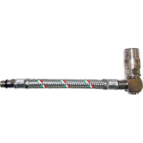 Flessibile d m10x1 in acciaio inox con curva per miscelatore (1/3)