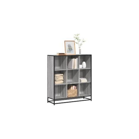 Bibliothèque sonoma gris 97,5x33x107,5 bois ingénierie métal (1/5)