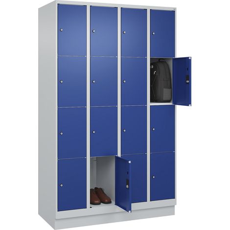 C+P, Vestiaire à 4 casiers Classic PLUS, 4 compartiments, gris (1/5)