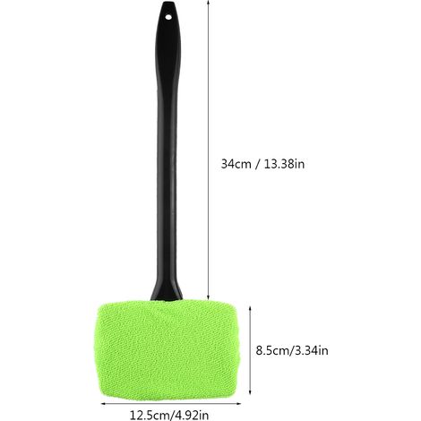 Brosse de nettoyage de pare-brise de voiture, outil facile à utiliser et verte pour enlever la poussière et la saleté des vitres automobiles. (1/5)