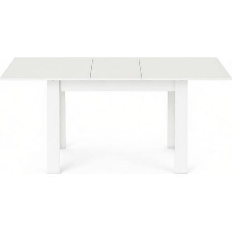 Tavolo da pranzo allungabile bianco 180 x 80 x 75 cm in MDF e acciaio MODENUIT (1/5)
