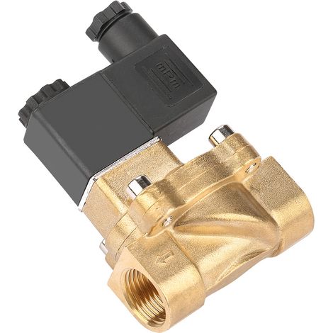 Électrovanne G1/2 à deux voies et deux positions, à commande pilote, pour air, huile et eau (DC24V)