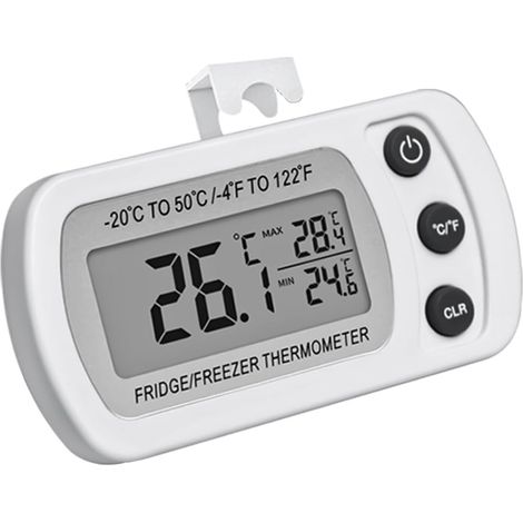 Wasserdichtes Kühlschrankthermometer, digitales Gefrierschrankthermometer, großes LCD-Display für Küche, Haushalt und Restaurants